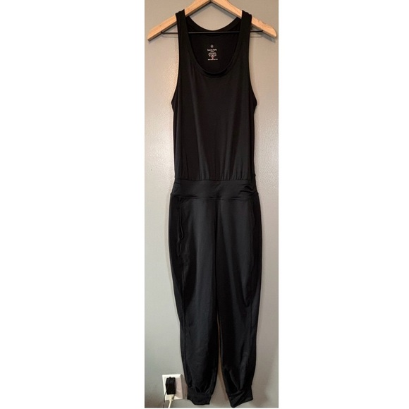 Sweaty Betty XS Gary Jumpsuit Racerback Tank Jogger Black Anthropologie - Picture 2 of 7